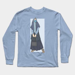 Hijab Girl in Blue Outfit Long Sleeve T-Shirt